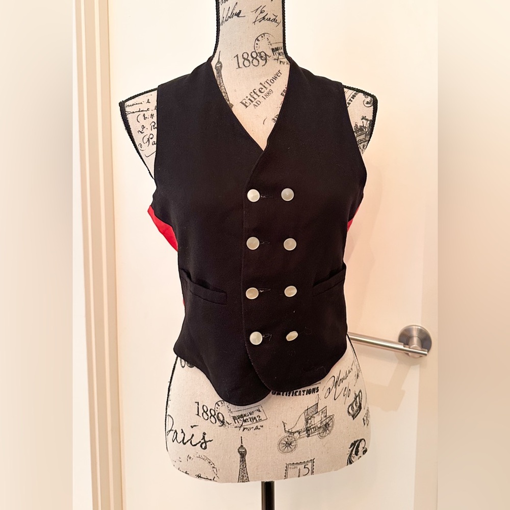 Vintage double-breasted black vest
